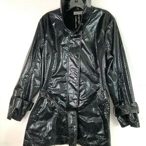 Chico's Womens Sz 2 Black Lightweight Trench Coat